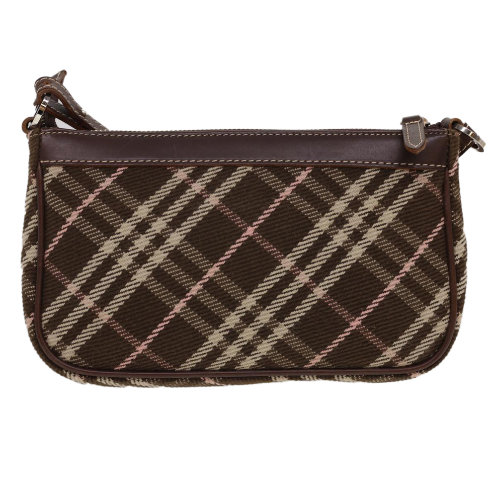 BURBERRY Nova Check Blue Label Shoulder Bag Canvas Brown Auth 40095 - Picture 2 of 16